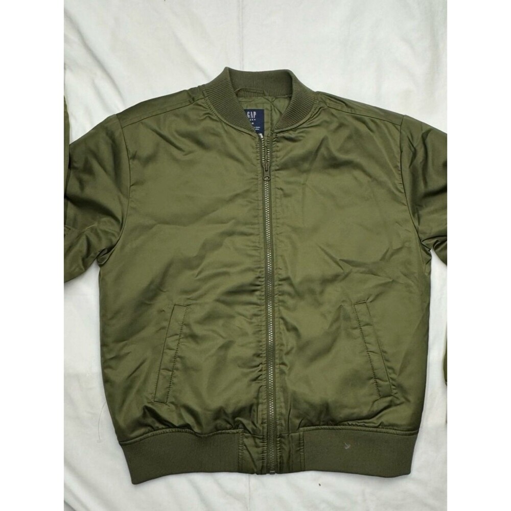 Gap Teen Olive Green Bomber Jacket Quilted Size 14 16